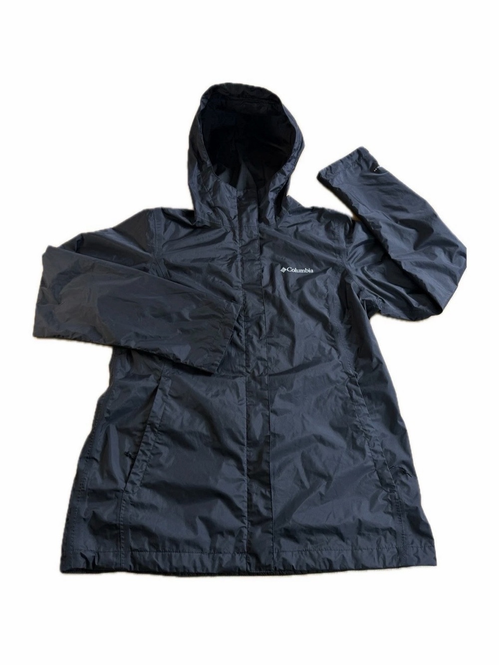 Columbia Omni Tech Watertight Rain Women’s Size Medium Black Jacket Hoodie